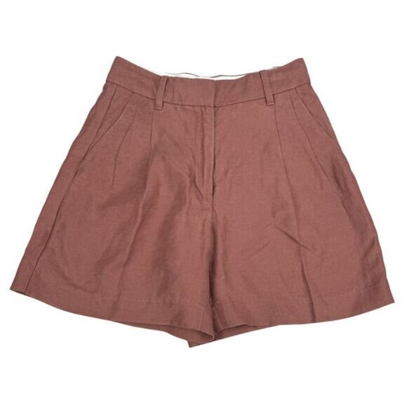 Aritzia Wilfred The Effortless Linen Short In Mocha Sorbet Size 0 - Picture 2 of 6